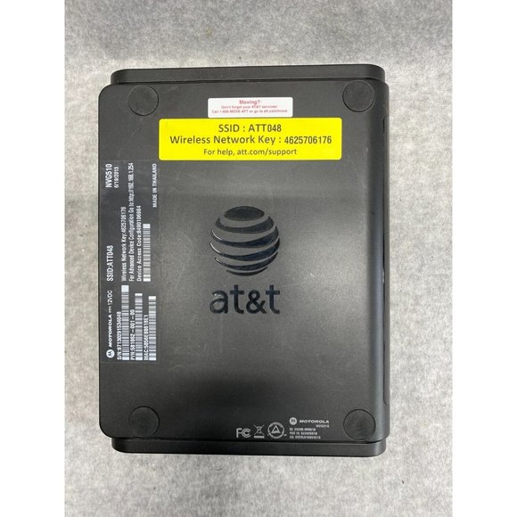 AT&T MOTOROLA NVG510 Modem Wi-Fi Router 12VDC DSL Broadband 4 Port Black - Picture 5 of 5